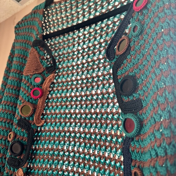 Authentic Prada Long Cardigan Sweater Vintage Green/Brown Stunning and unique. - Picture 4 of 16